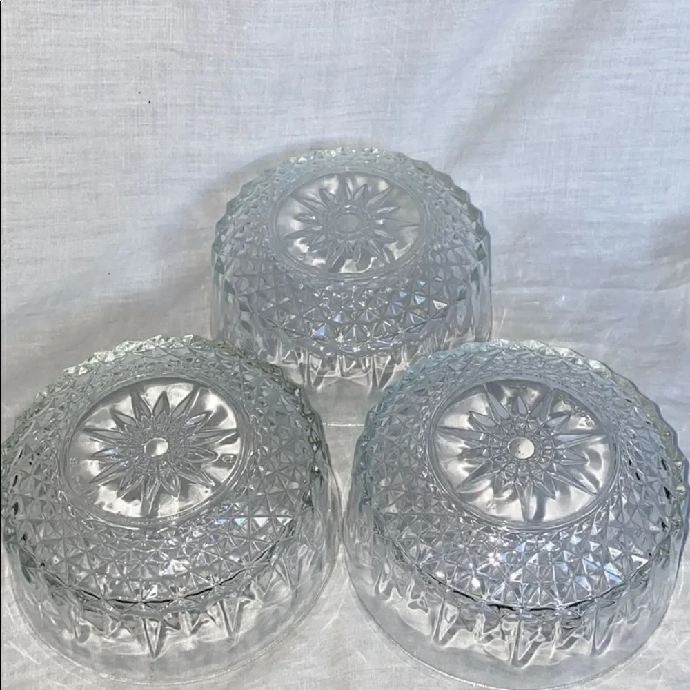 ARCOROC FRANCE Vintage Glass Bowls-Set of 3